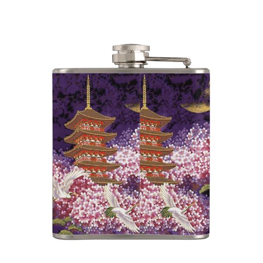 Aziatische tempel heupfles (Achterkant)