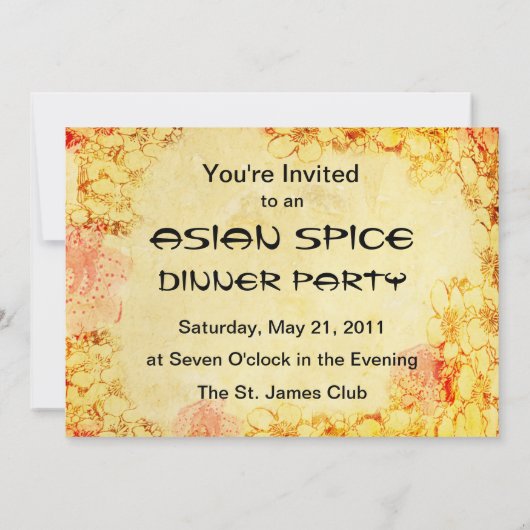 Aziatische thema "In an Oriental Mood" - Aankondig Kaart (Achterkant)