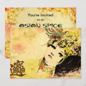Aziatische thema "In an Oriental Mood" - Aankondig Kaart (Voorkant / Achterkant)