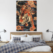 Aziatische tijger canvas afdruk (Insitu (Slaapkamer))