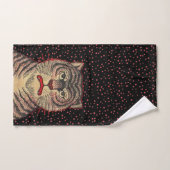 Aziatische Tijger Gezicht Zwart Strepen Rode Stipp Handdoek (Handdoek)