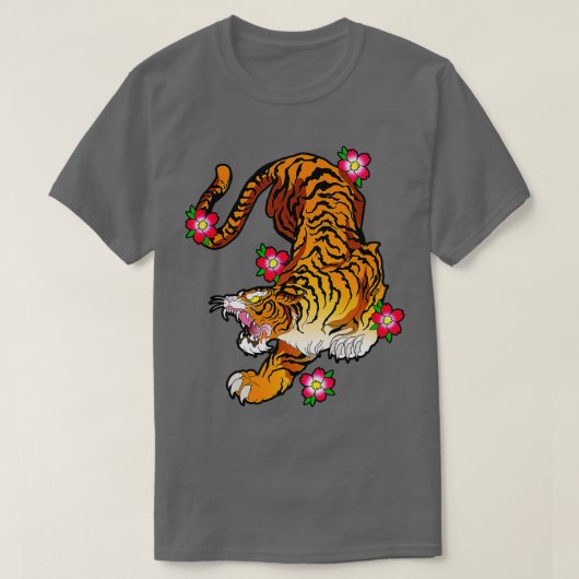 Aziatische Tijger Roar T-shirt (Design voorkant)
