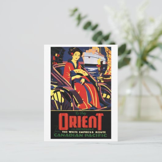 -Aziatische treinreis Briefkaart (Staand voorkant)