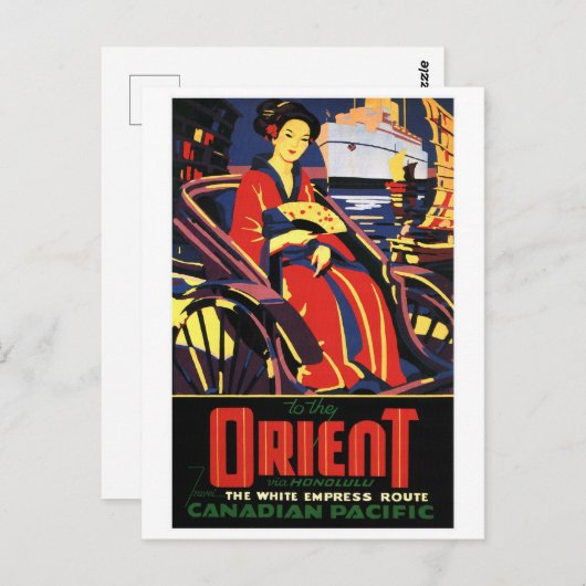 -Aziatische treinreis Briefkaart (Voorkant / Achterkant)