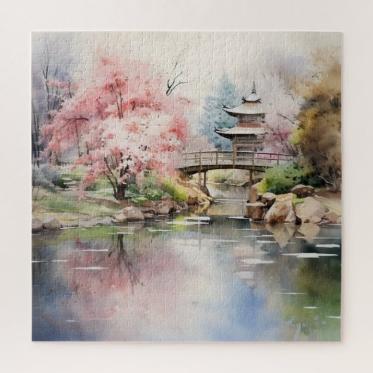 Aziatische tuin lente legpuzzel (Verticaal)