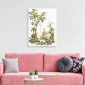 Aziatische tuin met vrouw en dieren canvas afdruk (Insitu (Woonkamer))
