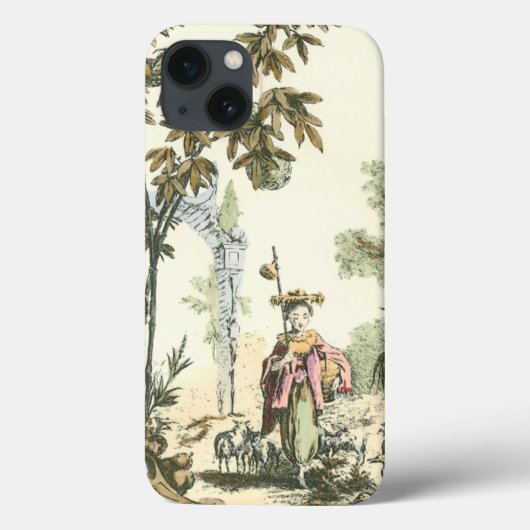 Aziatische tuin met vrouw en dieren Case-Mate iPhone case (Achterkant)