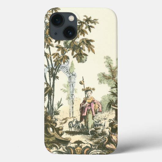 Aziatische tuin met vrouw en dieren Case-Mate iPhone case (Achterkant)