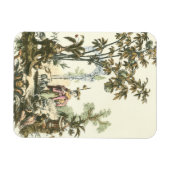 Aziatische tuin met vrouw en dieren magneet (Horizontaal)