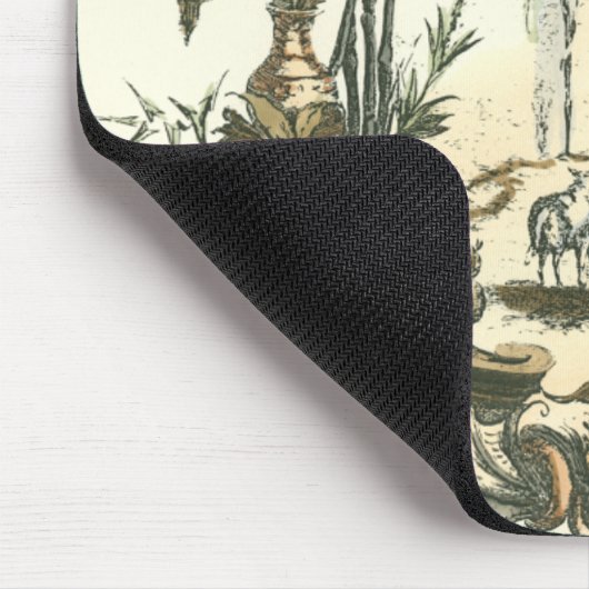 Aziatische tuin met vrouw en dieren muismat (Hoek)