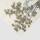 Aziatische tuin met vrouw en dieren tissuepapier (Detail)