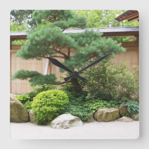 Aziatische Tuinmuur Vierkante Klok