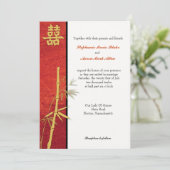 Aziatische uitnodiging tot het indienen van rode b (Staand voorkant)