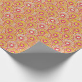 Aziatische veren, oranje-rode schubben, naadloos. cadeaupapier (Hoek)