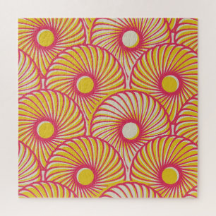 Aziatische veren, oranje-rode schubben, naadloos. legpuzzel