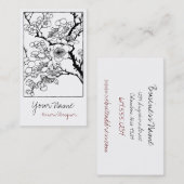 Aziatische Visitekaartjes voor zwart/wit Floral on (Voorkant / Achterkant)