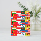 Aziatische vlaggen briefkaart (Staand voorkant)