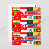 Aziatische vlaggen briefkaart (Voorkant / Achterkant)