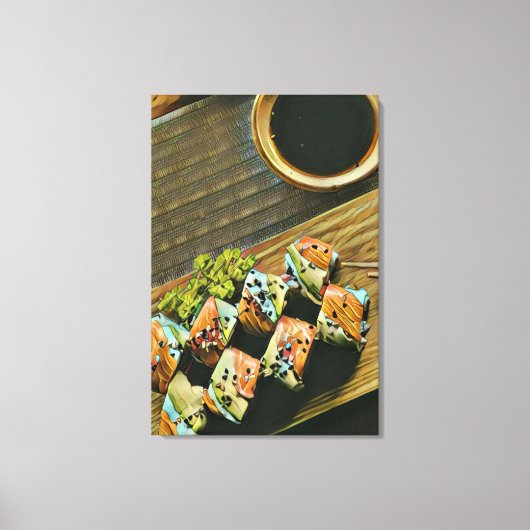 Aziatische voedselsushi canvas afdruk (Voorkant)