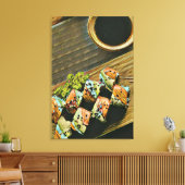 Aziatische voedselsushi canvas afdruk (Insitu (Woonkamer))