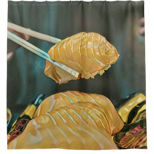 Aziatische voedselsushi douchegordijn (Voorkant)