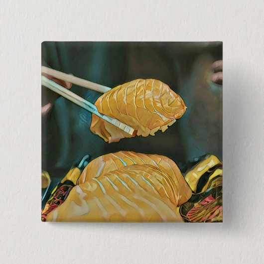 Aziatische voedselsushi vierkante button 5,1 cm (Voorkant)