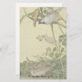 Aziatische vogelbloemen Habitatbakkerij Briefpapier (Voorkant / Achterkant)