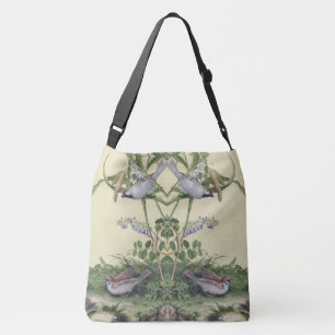 Aziatische vogelpest Wilde wilde bloemen Schouder- Crossbody Tas