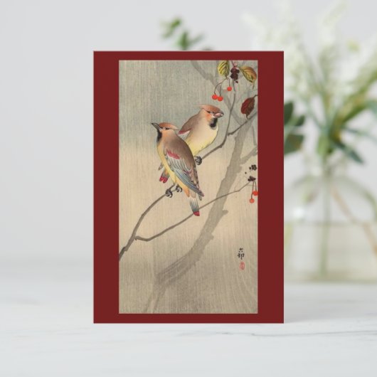  Aziatische vogels Bedankkaart (Staand voorkant)