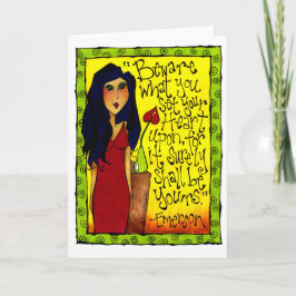 Aziatische vrouw aanmoediging inspiratie kaart