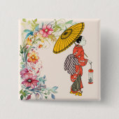 Aziatische vrouw Button (Voorkant)