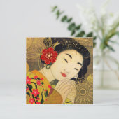 Aziatische vrouw Collectie Feestdagenkaart (Staand voorkant)