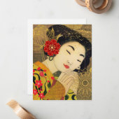 Aziatische Vrouw Collectie Notitiekaartje (Voorkant / Achterkant in situ)