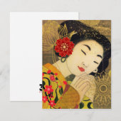 Aziatische Vrouw Collectie Notitiekaartje (Voorkant / Achterkant)