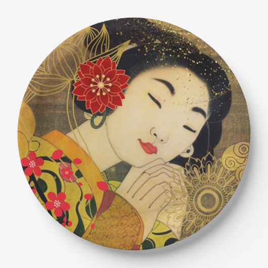 Aziatische vrouw Collectie Papieren Bordje (Voorkant)