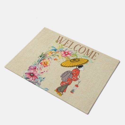 Aziatische vrouw deurmat (Schuin)