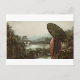 Aziatische Vrouw in de traditionele Attire Briefkaart