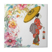 Aziatische Vrouw Keramische Tegel Tegeltje (Voorkant)