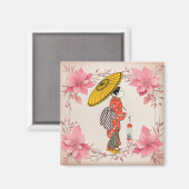 Aziatische vrouw magneet (Voorkant / Achterkant)