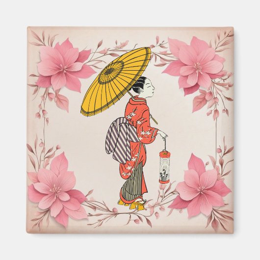 Aziatische vrouw magneet (Voorkant)