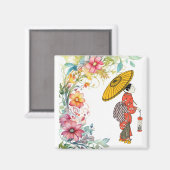 Aziatische vrouw magneet (Voorkant / Achterkant)