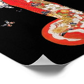 Aziatische vrouw met Cherry Blossom Night Poster (Hoek)