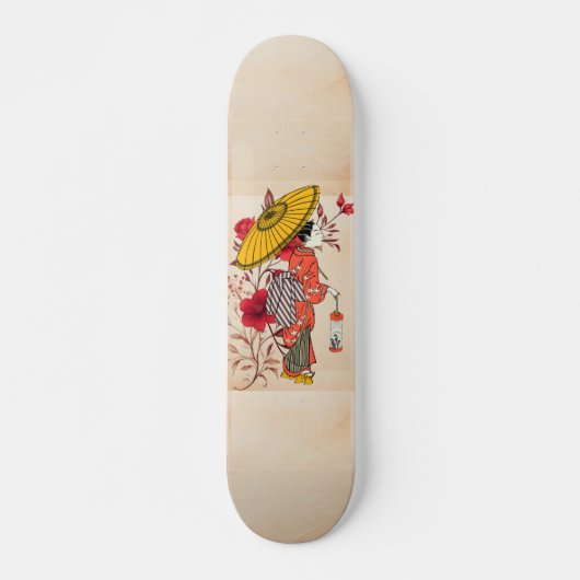 Aziatische vrouw skateboard (Voorkant)