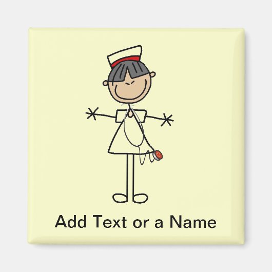 Aziatische Vrouw Stick Figuur T Verpleegbare T-shi Magneet (Voorkant)