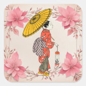 Aziatische vrouw Sticker (Voorkant)