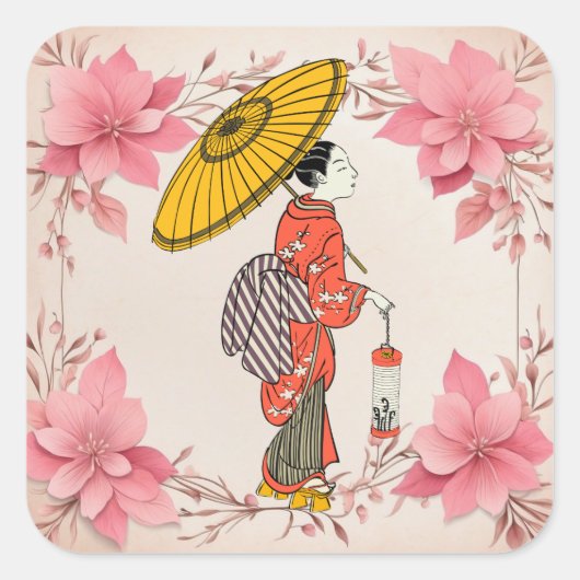 Aziatische vrouw Sticker (Voorkant)