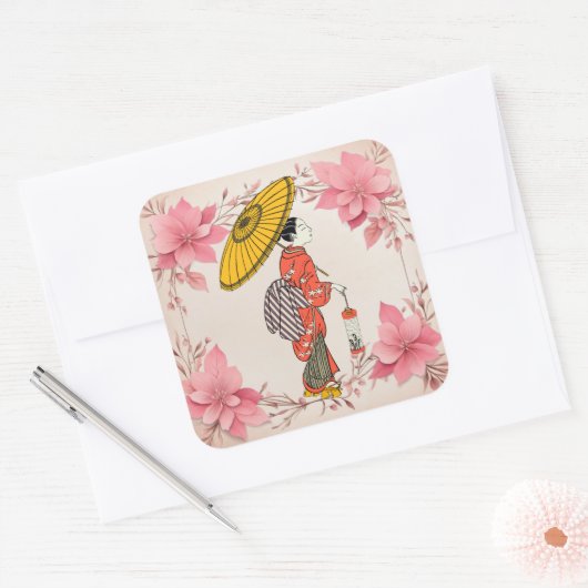 Aziatische vrouw Sticker (Envelop)