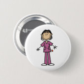 Aziatische Vrouw-sticker Afbeelding Verpleegbare B Ronde Button 5,7 Cm (Voorkant /achterkant)