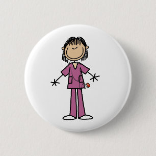 Aziatische Vrouw-sticker Afbeelding Verpleegbare B Ronde Button 5,7 Cm