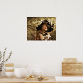 Aziatische vrouw verkleed als samurai poster (Keuken)